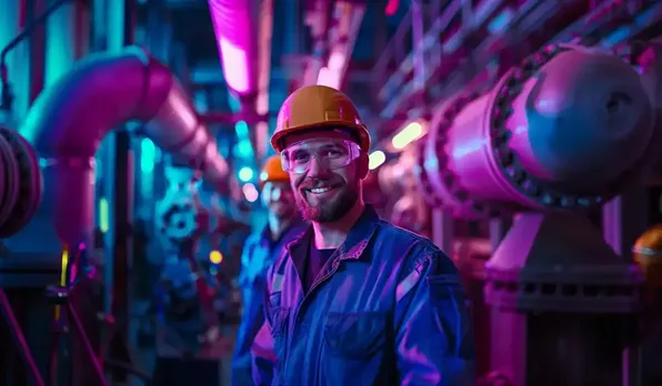 Team di professionisti HSE al lavoro in azienda